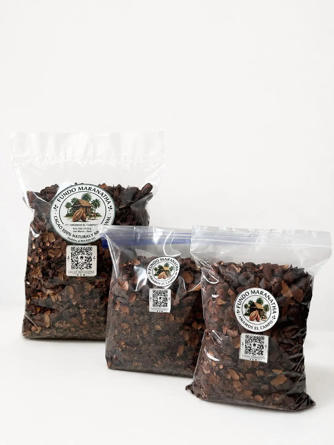 Cascarilla de cacao embolsada – Fundo Maranatha, San Martín