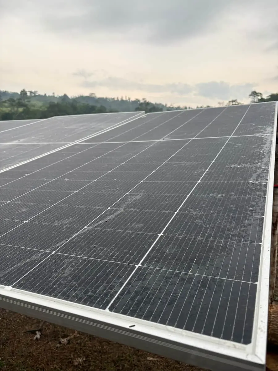 Solar panels at Fundo Maranatha generating clean energy